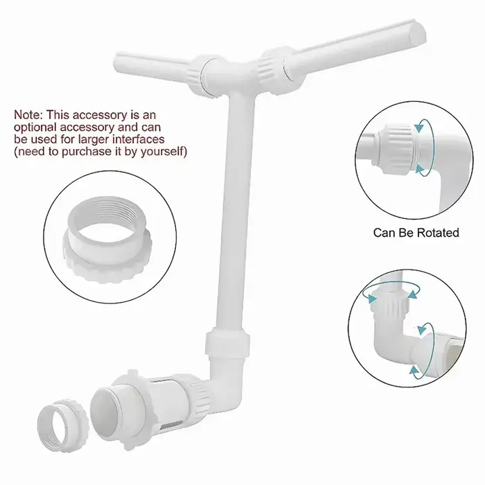 Fontaine de piscine à double buse adaptée aux piscines à entrée d'eau au niveau du sol