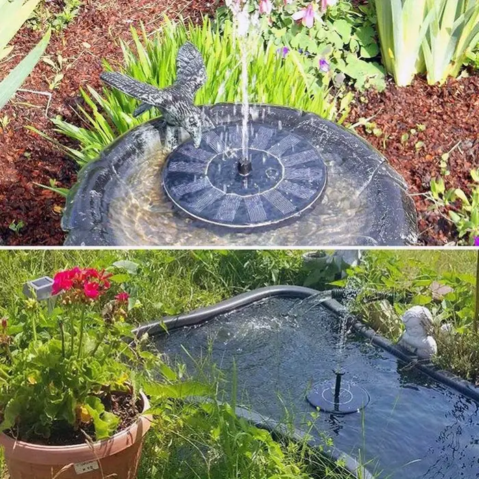 Fontaine solaire pour piscine extérieure