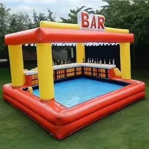 Bar de piscine gonflable portable en PVC pour adultes