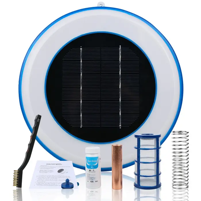 Purificateur d'eau solaire pour piscine extérieure, Lonizer de piscine, kits d'ions d'argent en cuiv