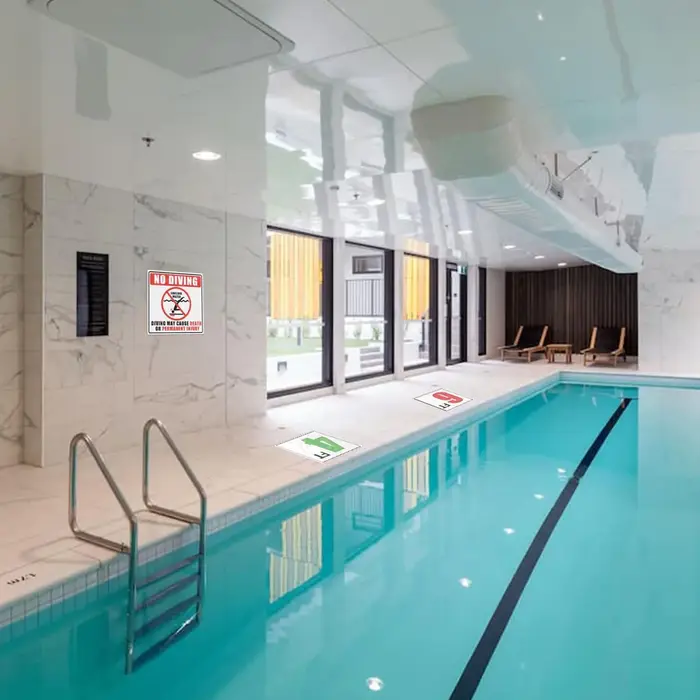 Autocollants d'avertissement de piscine d'eau peu profonde