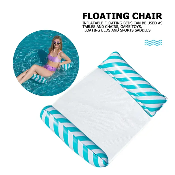 Lit flottant gonflable pour piscine, chaise longue flottante avec bras et dossier, hamac inclinable