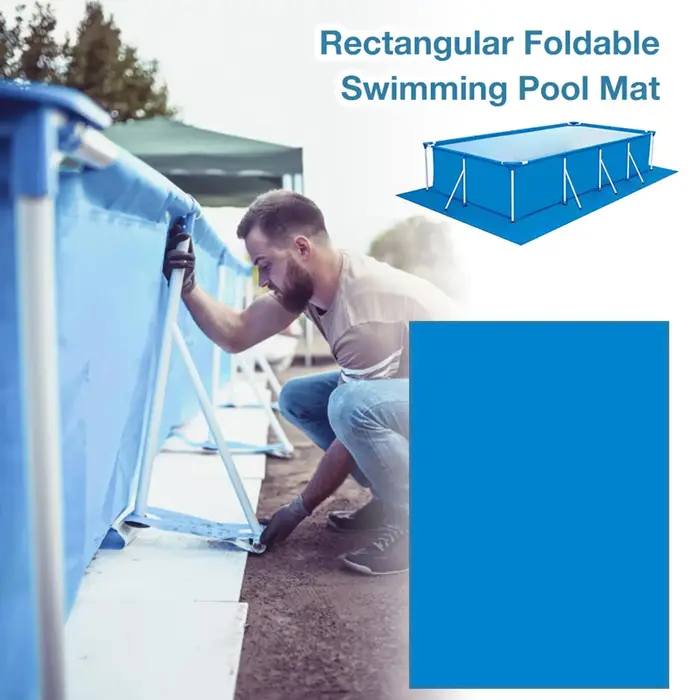 Tapis de piscine imperméable en PE, toile de protection pour sol de piscine, couverture anti-poussière en PE, coussin de protection pour piscine, film protecteur pour réduire l'usure et les déchirures