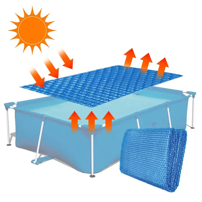 Couverture de piscine ronde par évaporation d'eau