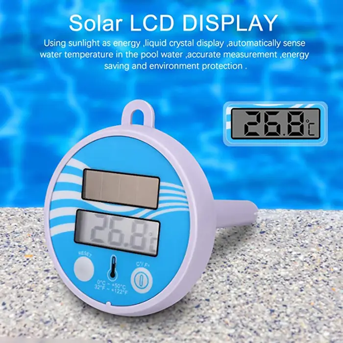 Thermomètre flottant solaire étanche pour piscine