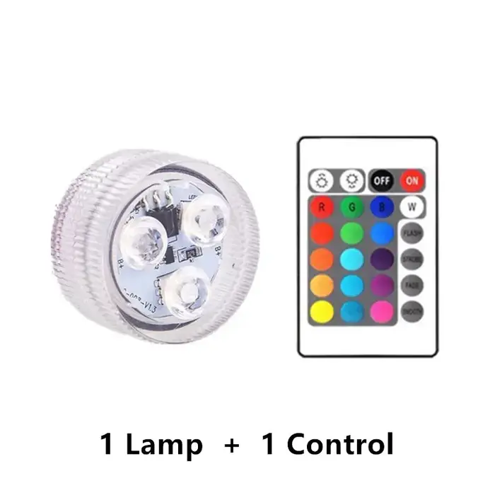 Lampe sous-marine 3LED SubSN avec télécommande, éclairage de piscine, changement de documents, veill