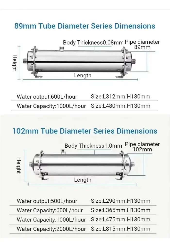 DIVEDEER 3000L purificateur d'eau 304 acier inoxydable PVDF Ultra Filtration