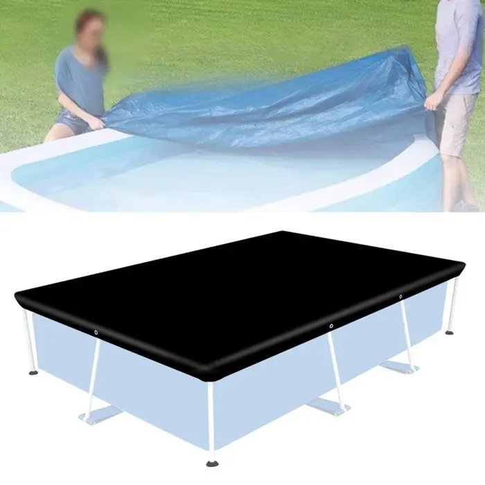 Support rectangulaire extérieur couverture de piscine cour étanche crème solaire anti-poussière