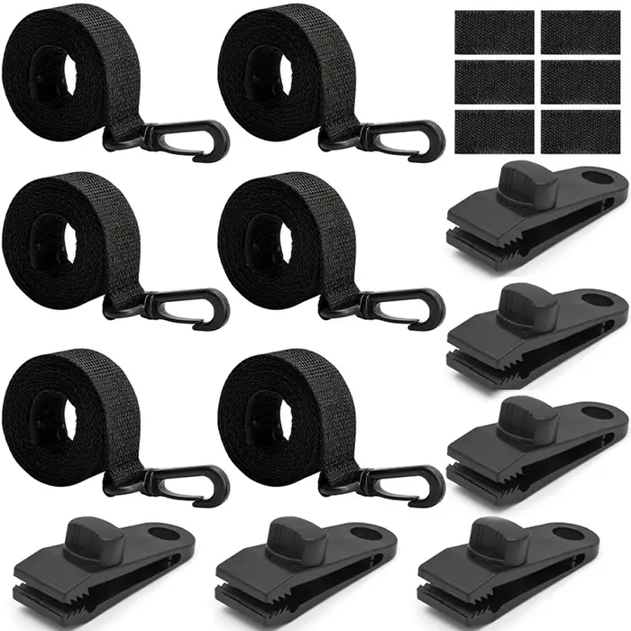 Kit d'attaches pour enrouleur de bâche solaire de piscine 36/30/24/18 pièces, sangles et clips pour