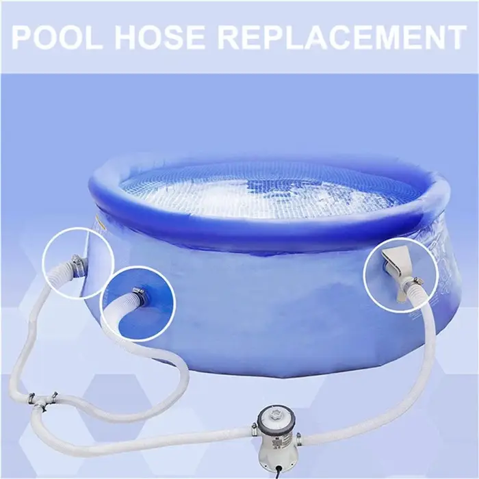 Tuyau de rechange bleu et blanc pour pompe de piscine hors sol