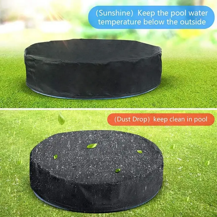 Couverture de piscine ronde pliable avec cordon de serrage