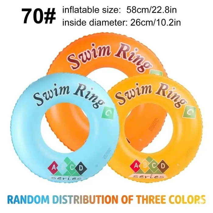 1PC Bouée de natation gonflable colorée en PVC pour piscine et plage, pour le plaisir estival