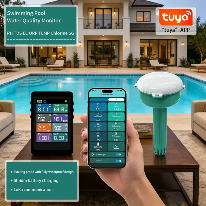 Moniteur de qualité de l'eau de piscine en ligne Tuya WiFi