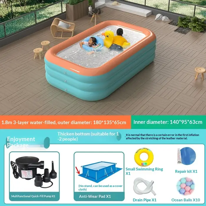 Piscine gonflable extra large, épaisse et robuste, pour toute la famille, adultes, enfants, bébés, j