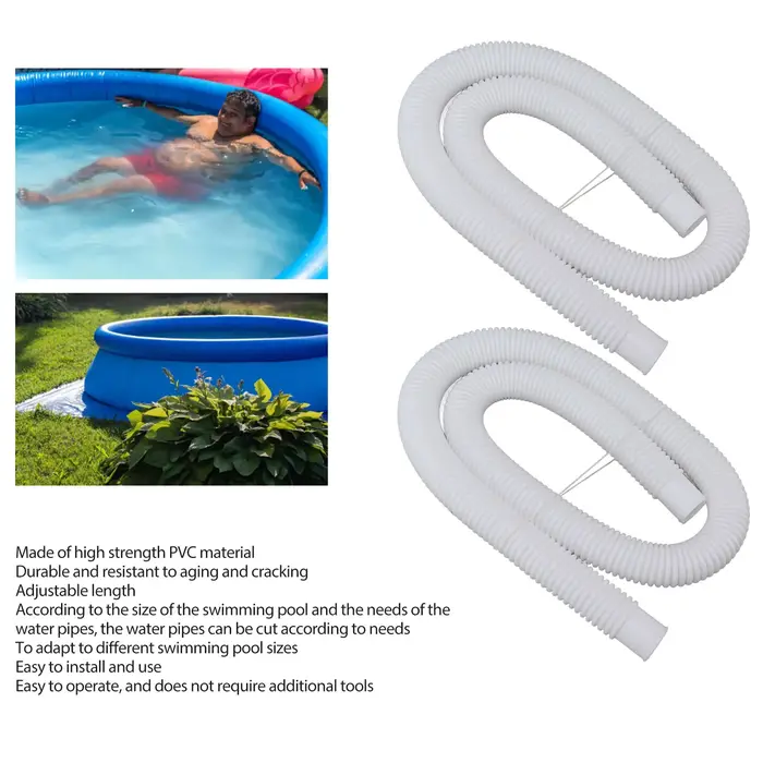 Tubes de Piscine Étanches avec Colliers de Serrage