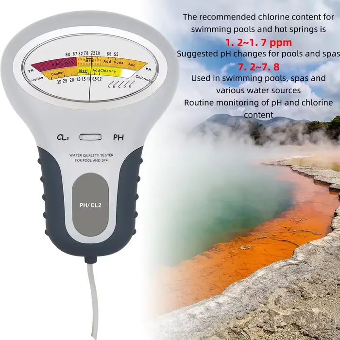 Testeur de PH et de chlore 2 en 1
