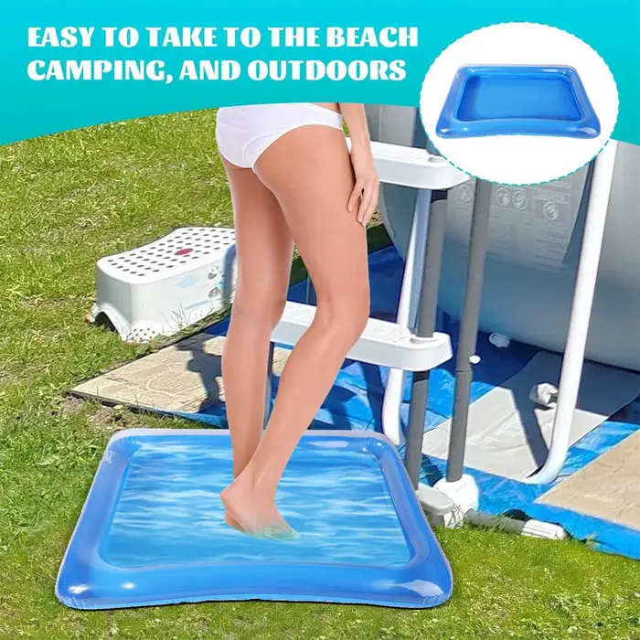 Bac de rinçage des pieds gonflable pour piscine