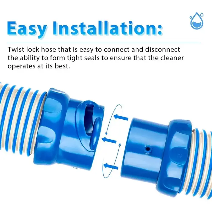 Tuyau de verrouillage par torsion pour aspirateur de piscine