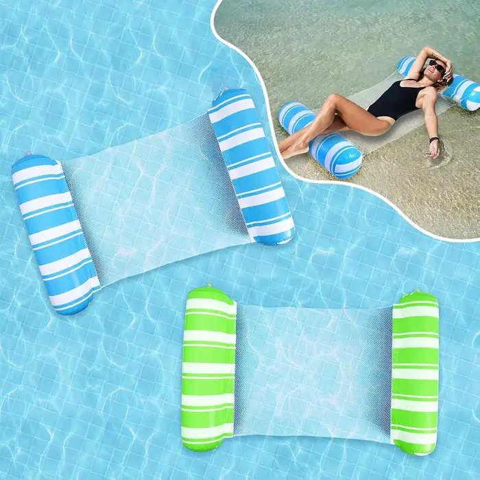 Lit flottant gonflable portatif de piscine chaise longue flottante pliable pour les loisirs de fêtes de plage