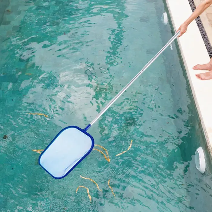 Filet d'écumoire de piscine avec poteau télescopique à 5 Sections
