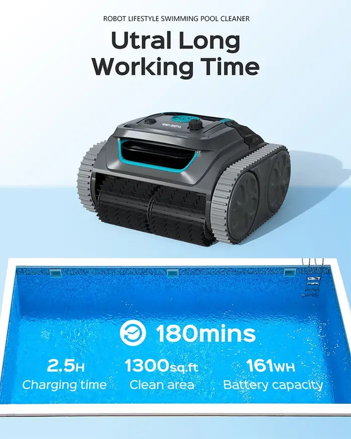 Robot nettoyeur de piscine sans fil