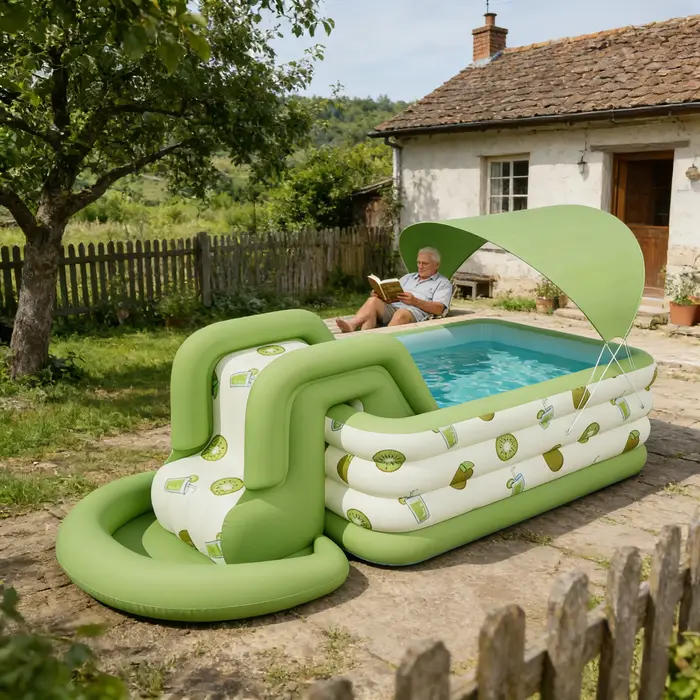 Bar de piscine gonflable multifonctionnel avec tente et sièges