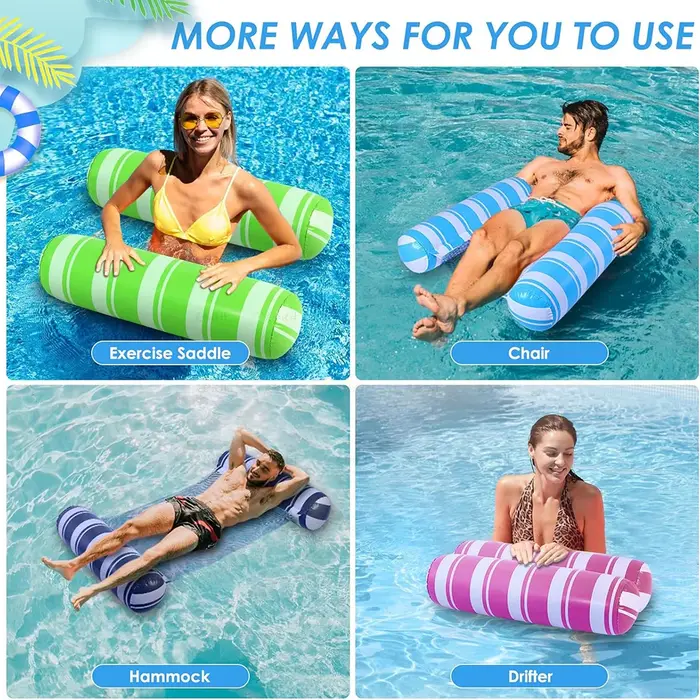 Lit flottant gonflable portatif de piscine chaise longue flottante pliable pour les loisirs de fêtes de plage