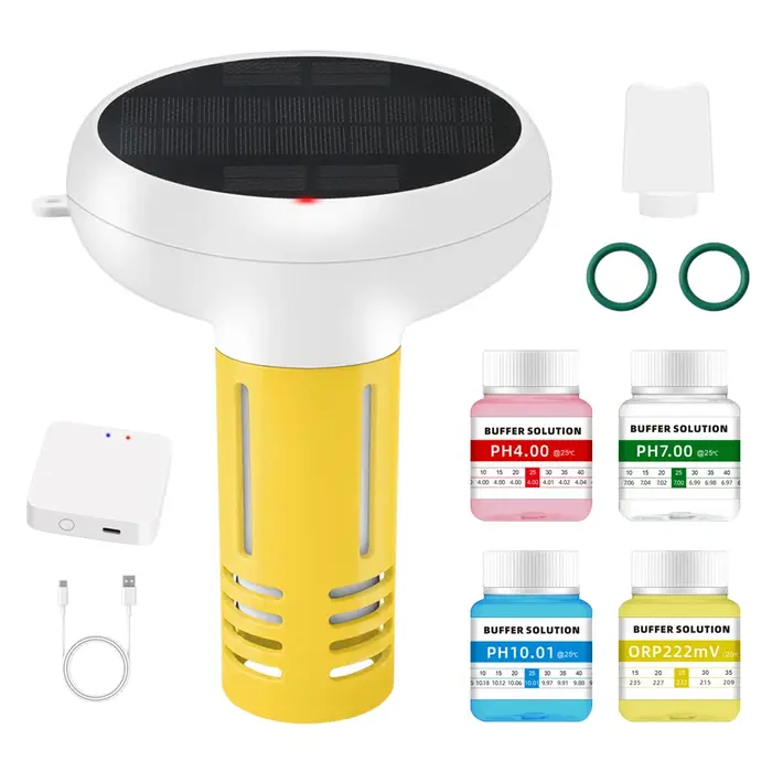 Analyseur intelligent flottant pour piscine, test de qualité de l'eau 7 en 1, Wifi, Zigbee, pH, chlo