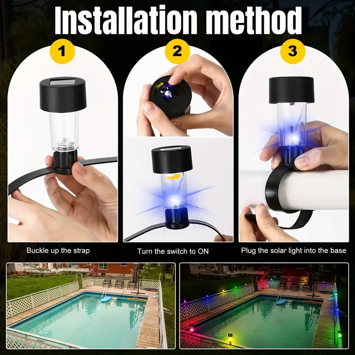 Cadre lumineux solaire pour piscine