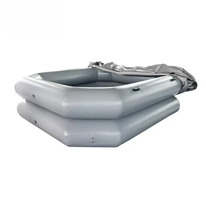 Piscine gonflable double étage grise, nouvelle conception, pour l'été, avec abri extérieur pour la d