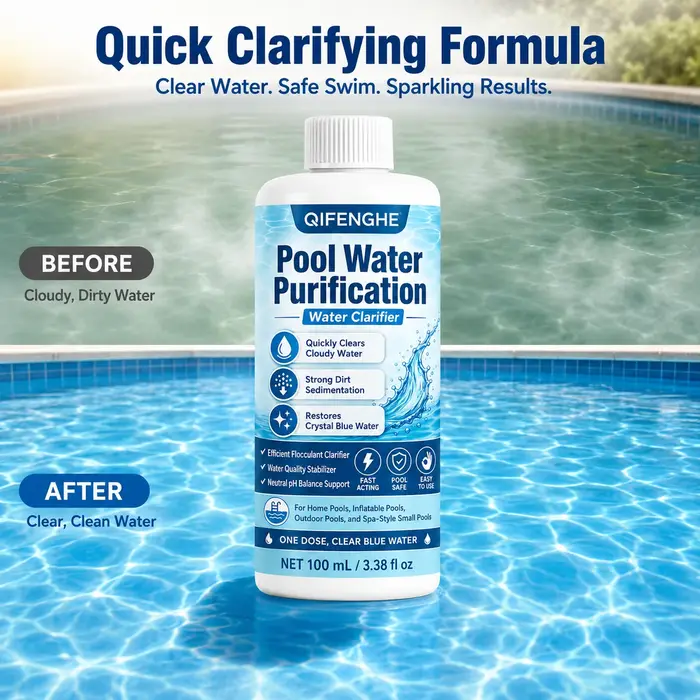 Clarifiant pour piscine pour eau boueuse, piscine domestique, piscine de jardin et piscine pour enfants